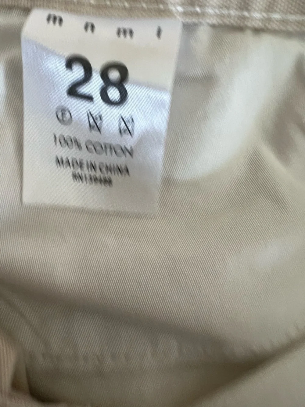 Mens  MNML snap western Cream Cotton Pants